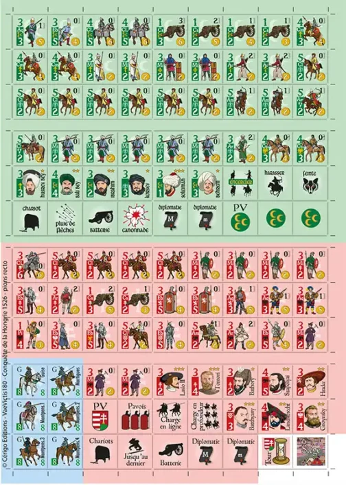 Jeu du VaeVictis 180 : La conquête de la Hongrie 1526 - Pions