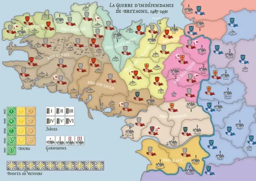 La guerre d'indépendance de Bretagne (1487-1491) - Carte