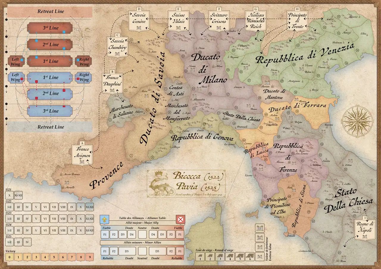 Bicocca (1522) - Pavia (1525) - Second expedition of François I to Italy 1521-1525